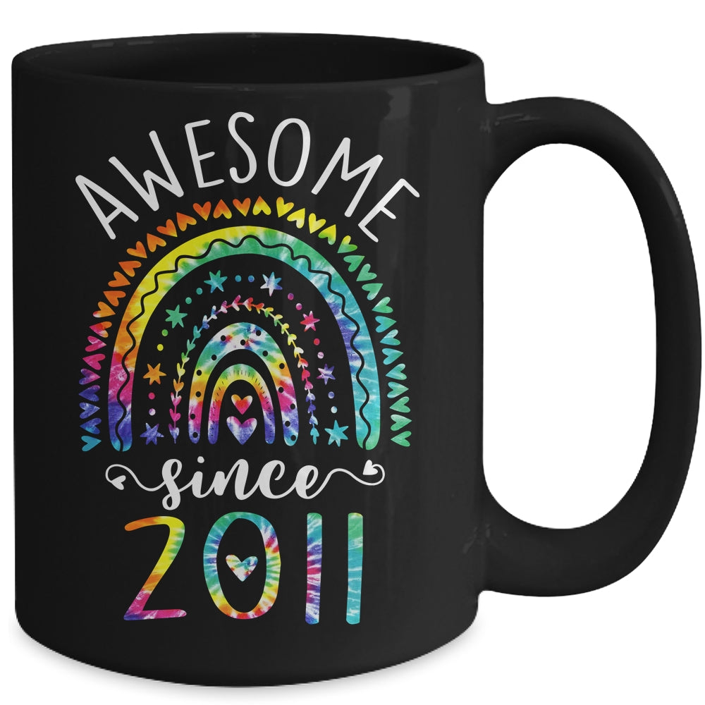 Awesome Since 2011 11th Birthday Rainbow Girl Tie Dye Mug | siriusteestore
