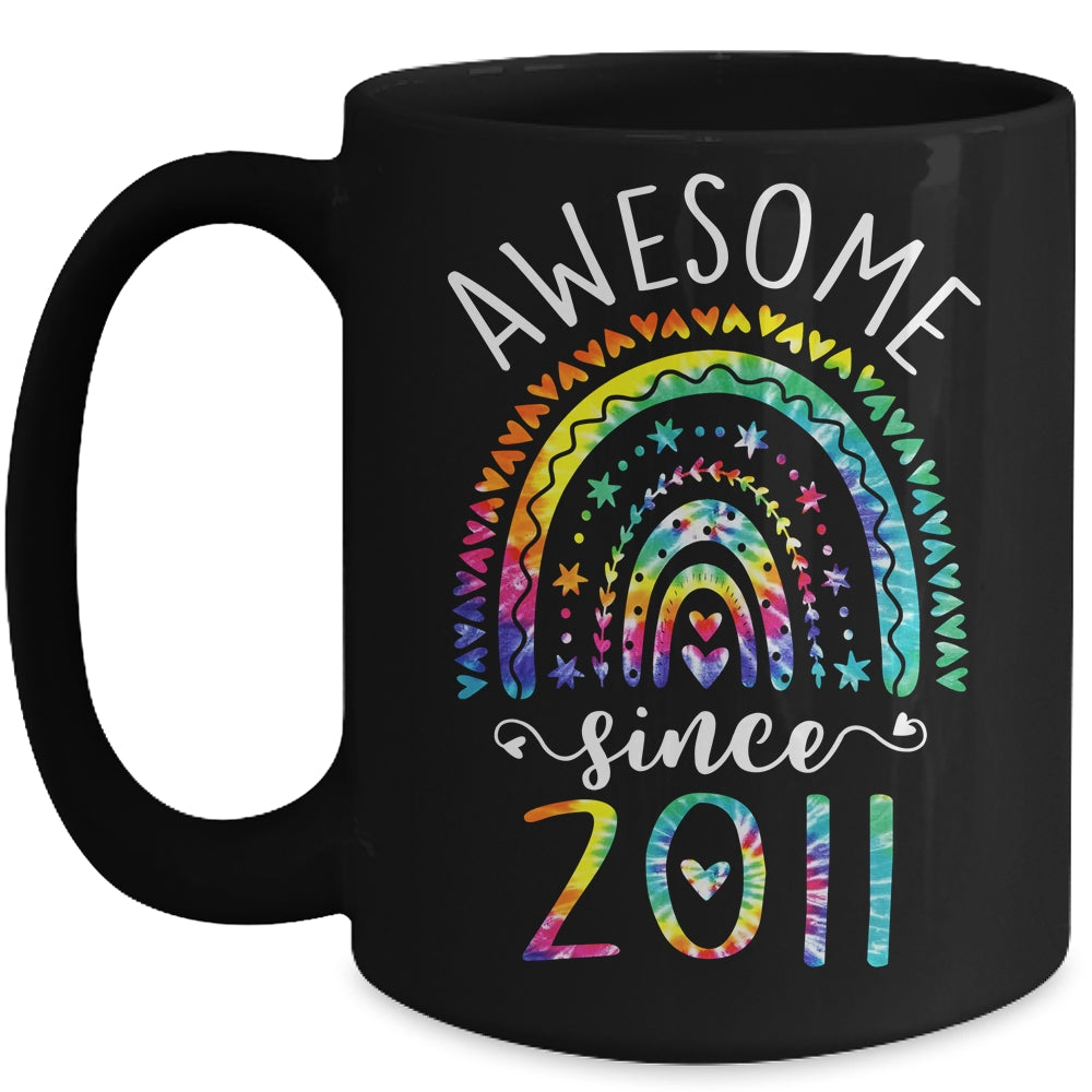 Awesome Since 2011 11th Birthday Rainbow Girl Tie Dye Mug | siriusteestore