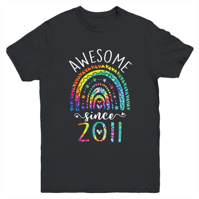 Awesome Since 2011 11th Birthday Rainbow Girl Tie Dye Youth Shirt | siriusteestore