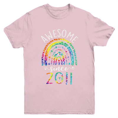 Awesome Since 2011 11th Birthday Rainbow Girl Tie Dye Youth Shirt | siriusteestore