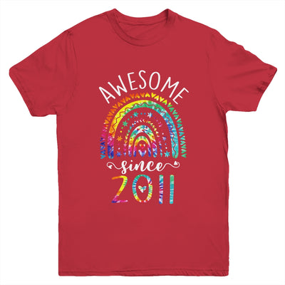 Awesome Since 2011 11th Birthday Rainbow Girl Tie Dye Youth Shirt | siriusteestore