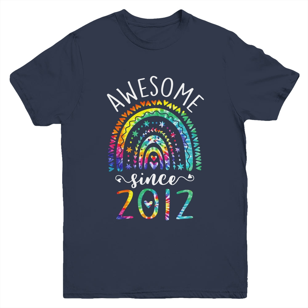 Awesome Since 2012 10th Birthday Rainbow Girl Tie Dye Youth Shirt | siriusteestore