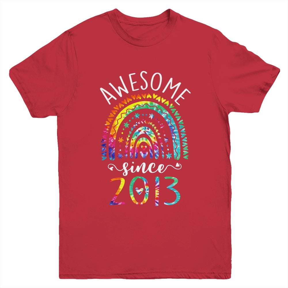 Awesome Since 2013 9th Birthday Rainbow Girl Tie Dye Youth Shirt | siriusteestore