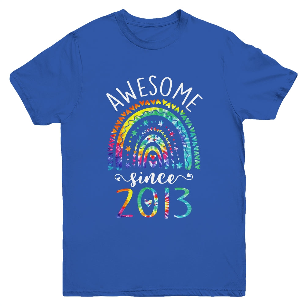 Awesome Since 2013 9th Birthday Rainbow Girl Tie Dye Youth Shirt | siriusteestore