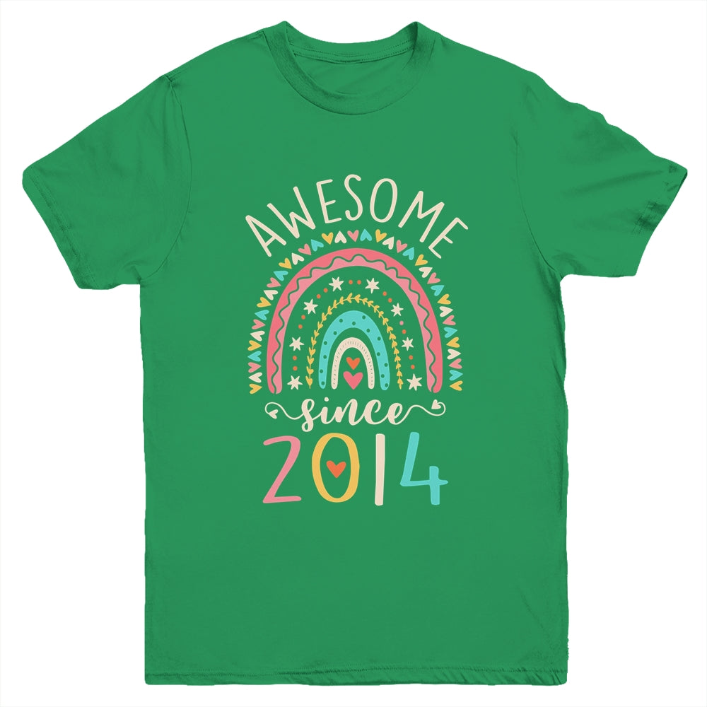 Awesome Since 2014 8th Birthday Rainbow Born In 2014 Youth Shirt | siriusteestore