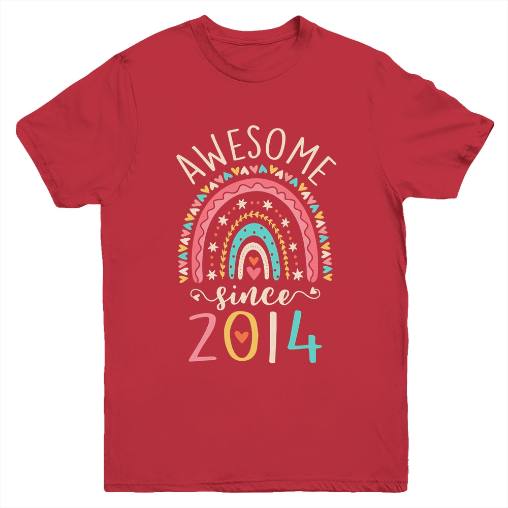 Awesome Since 2014 8th Birthday Rainbow Born In 2014 Youth Shirt | siriusteestore