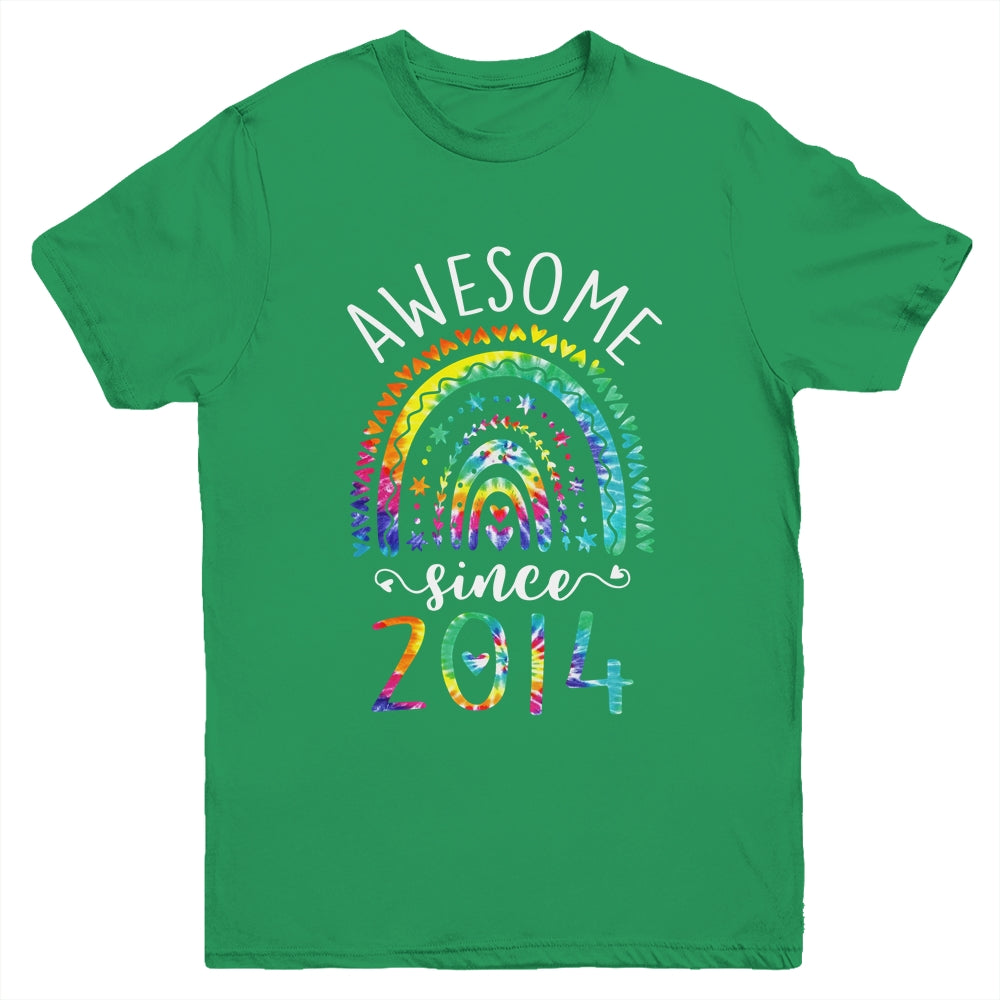 Awesome Since 2014 8th Birthday Rainbow Girl Tie Dye Youth Shirt | siriusteestore