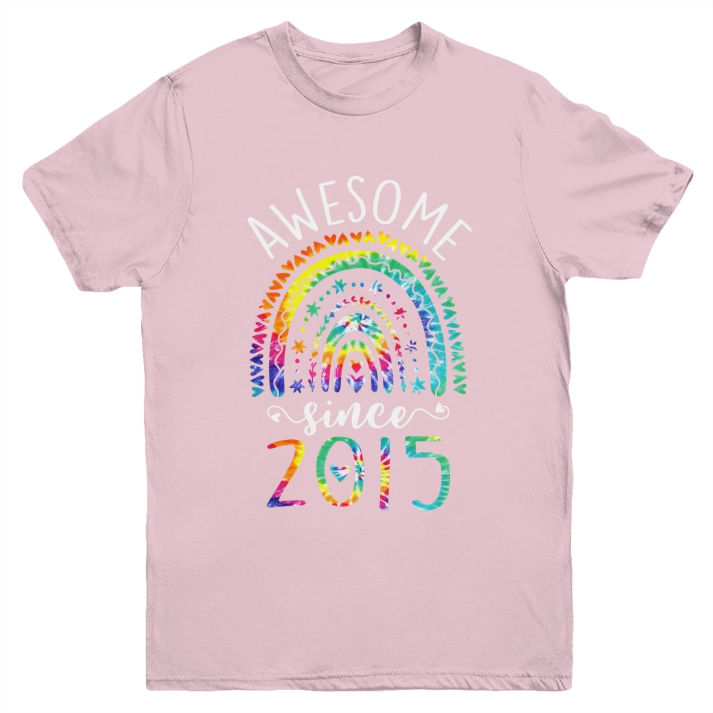 Awesome Since 2015 7th Birthday Rainbow Girl Tie Dye Youth Shirt | siriusteestore
