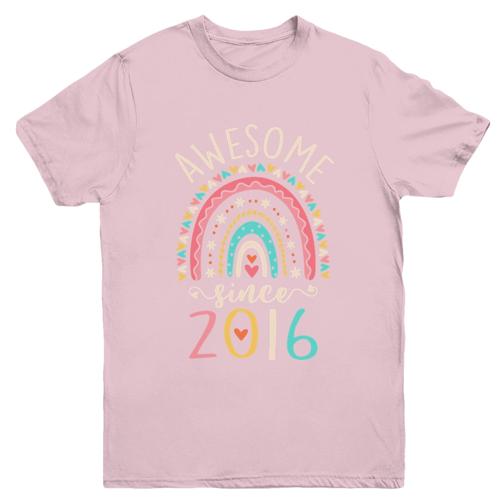 Awesome Since 2016 6th Birthday Rainbow Born In 2016 Youth Shirt | siriusteestore