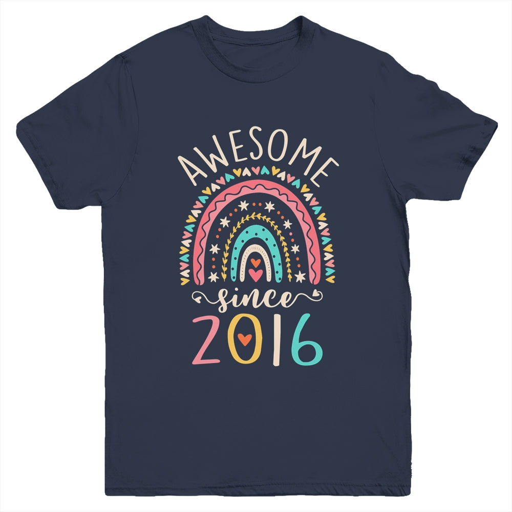 Awesome Since 2016 6th Birthday Rainbow Born In 2016 Youth Shirt | siriusteestore