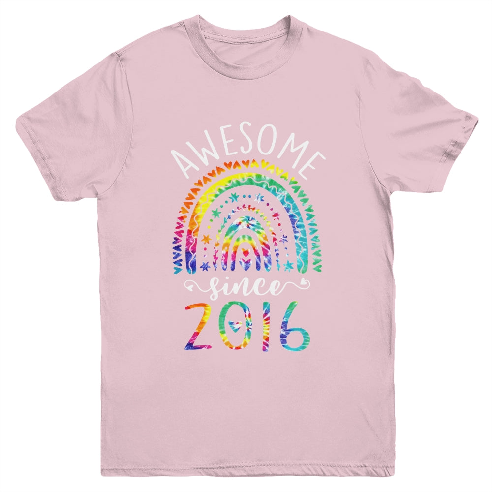 Awesome Since 2016 6th Birthday Rainbow Girl Tie Dye Youth Shirt | siriusteestore