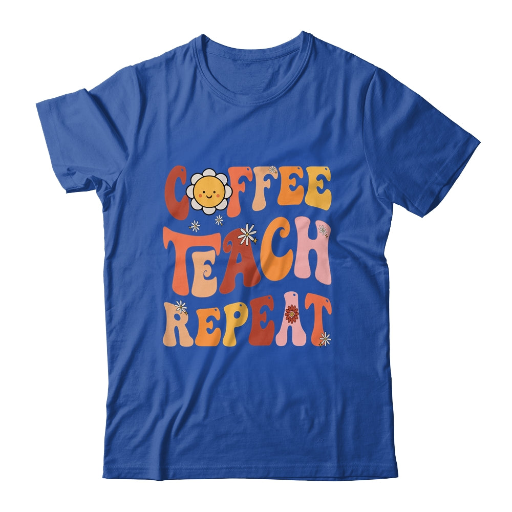 Back To School Coffee Teach Repeat Teacher Life Motivational Shirt & Hoodie | siriusteestore