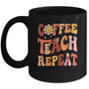 Back To School Coffee Teach Repeat Teacher Life Motivational Mug | siriusteestore