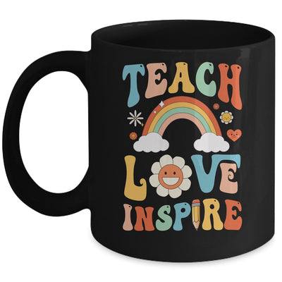 Back To School Teach Love Inspire Retro Teachers Mug | siriusteestore