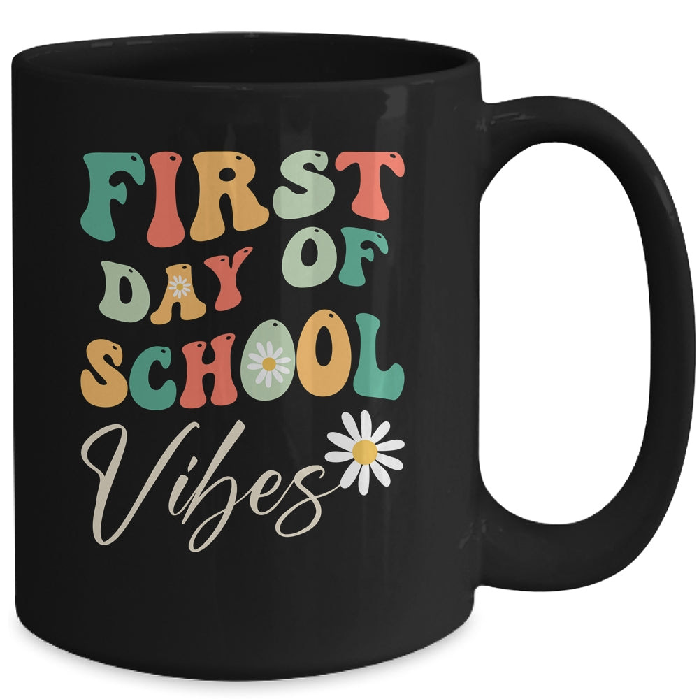 Back To School Vibes Happy First Day Of School For Teachers Mug | siriusteestore