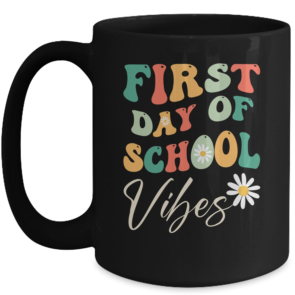 Back To School Vibes Happy First Day Of School For Teachers Mug | siriusteestore