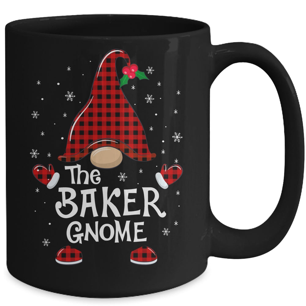 Baker Gnome Buffalo Plaid Matching Christmas Pajama Gift Mug | siriusteestore
