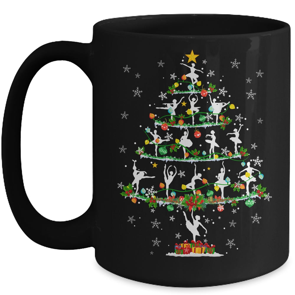 Ballet Dance Xmas Lighting Santa Ballet Dance Christmas Tree Mug | siriusteestore