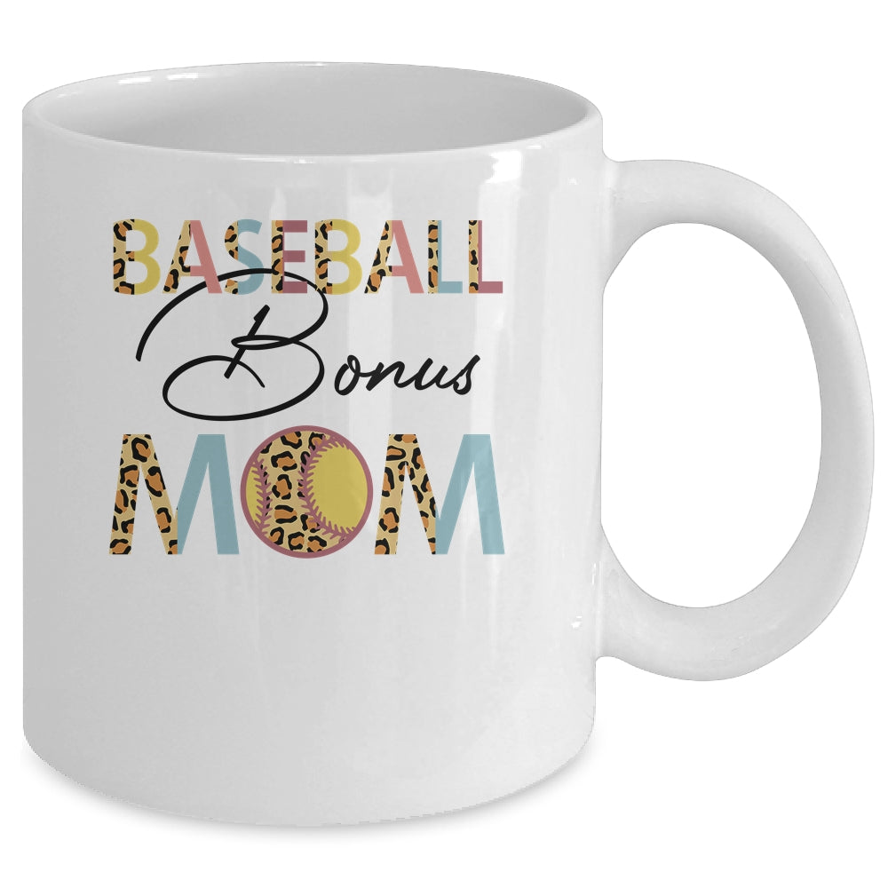 Baseball Bonus Mom Baseball Mom Leopard Mothers Day Mug | siriusteestore