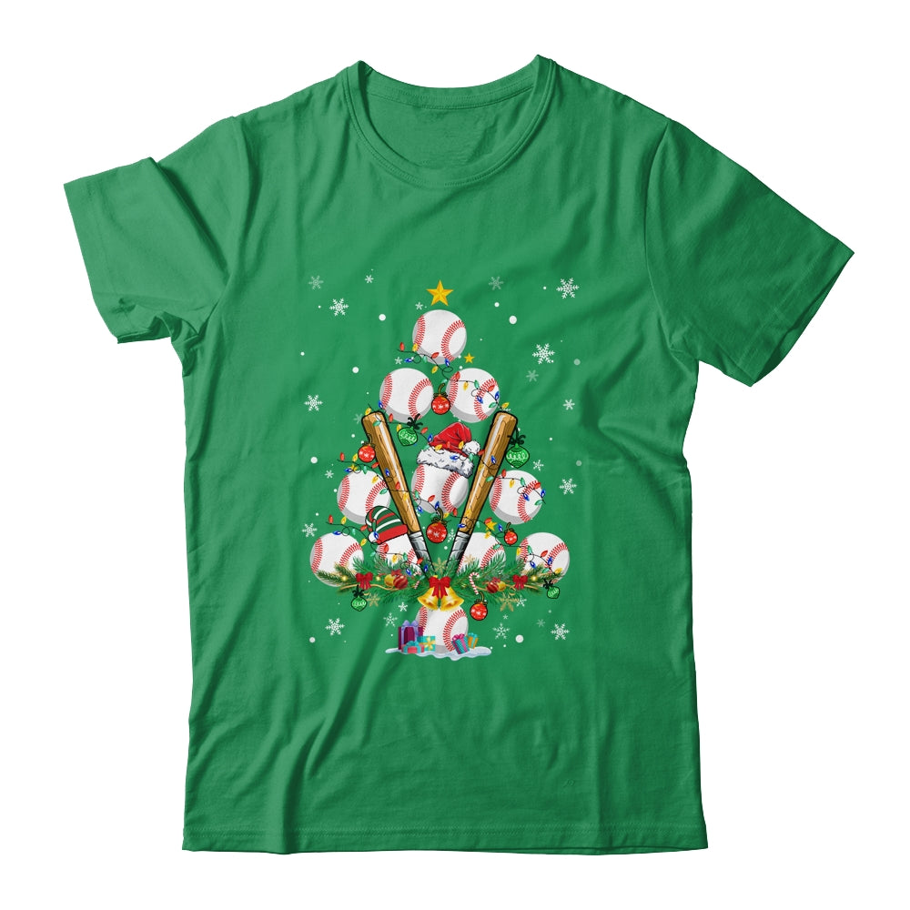 Baseball Christmas Tree Santa Pickleball X Mas Lights Shirt & Sweatshirt | siriusteestore