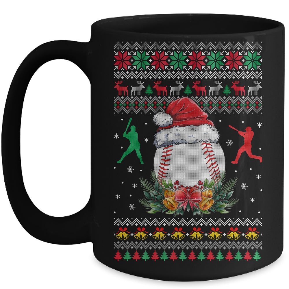 Baseball Christmas Ugly Funny Santa Sport Men Boy Mug | siriusteestore