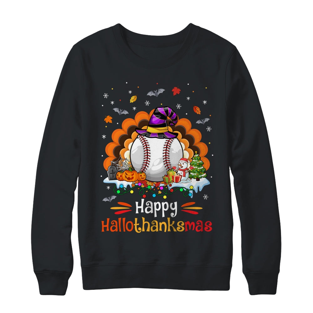 Baseball Halloween Christmas Thanksgiving Hallothanksmas Shirt & Sweatshirt | siriusteestore