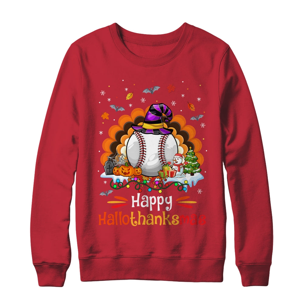 Baseball Halloween Christmas Thanksgiving Hallothanksmas Shirt & Sweatshirt | siriusteestore