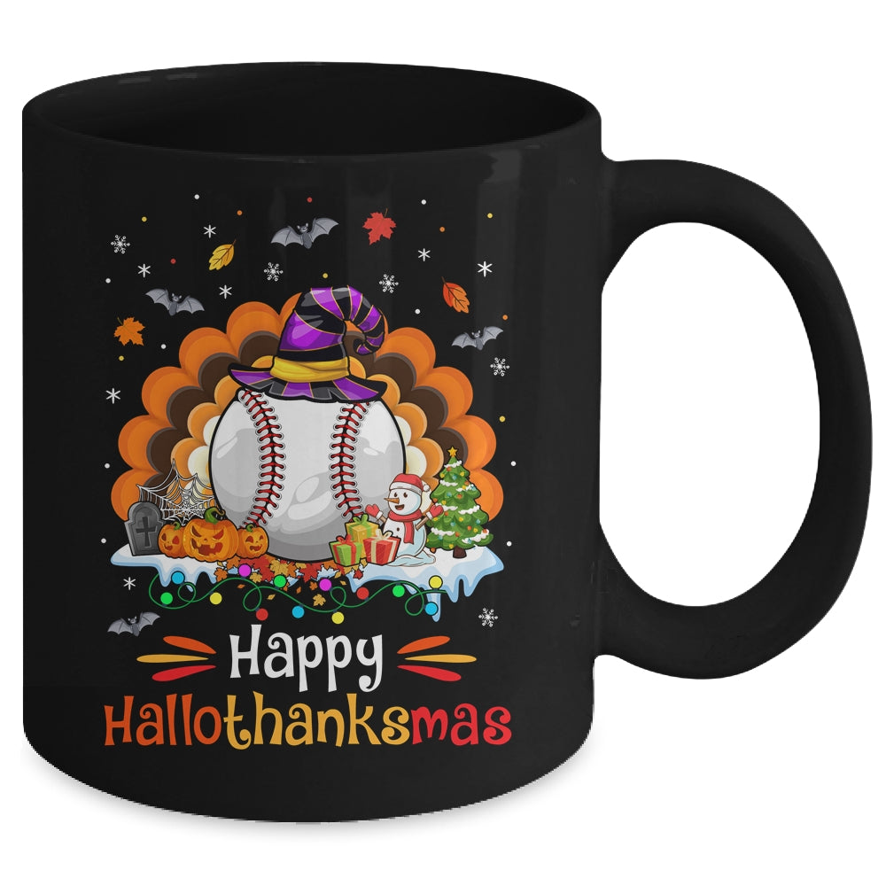 Baseball Halloween Christmas Thanksgiving Hallothanksmas Mug | siriusteestore