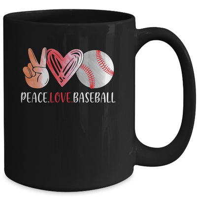 Baseball Player Girls Peace Love Baseball Women Mug | siriusteestore