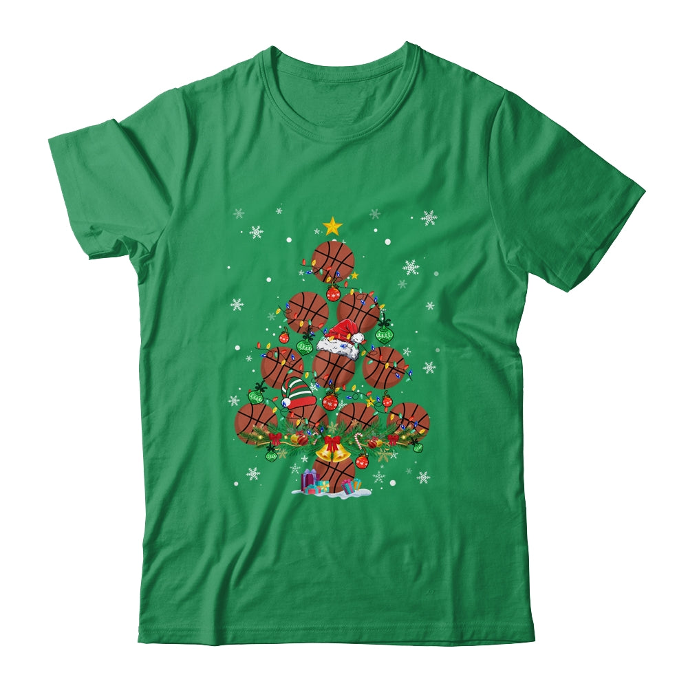 Basketball Christmas Tree Santa Pickleball X Mas Lights Shirt & Sweatshirt | siriusteestore