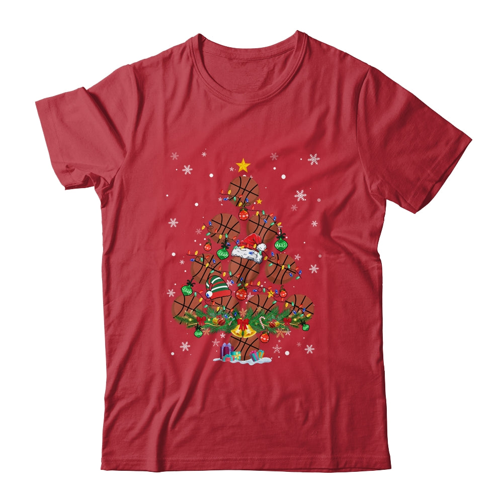 Basketball Christmas Tree Santa Pickleball X Mas Lights Shirt & Sweatshirt | siriusteestore