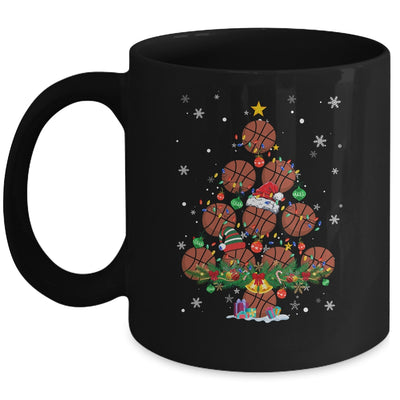 Basketball Christmas Tree Santa Pickleball X Mas Lights Mug | siriusteestore