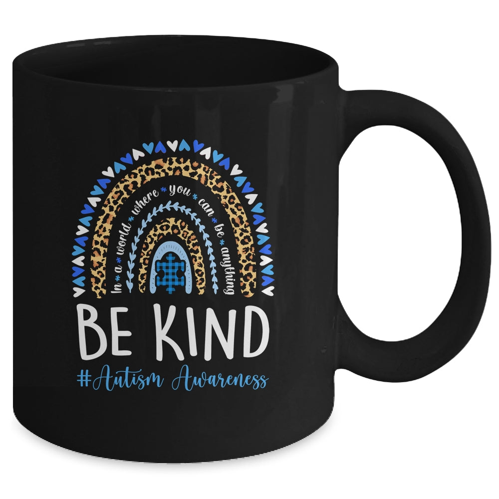 Be Kind Autism Awareness Leopard Rainbow Choose Kindness Mug | siriusteestore
