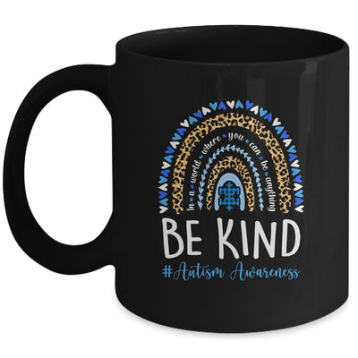 Be Kind Autism Awareness Leopard Rainbow Choose Kindness Mug | siriusteestore