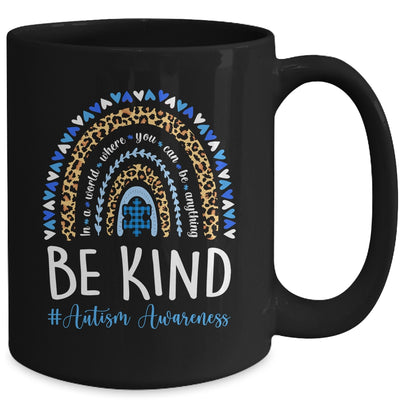 Be Kind Autism Awareness Leopard Rainbow Choose Kindness Mug | siriusteestore