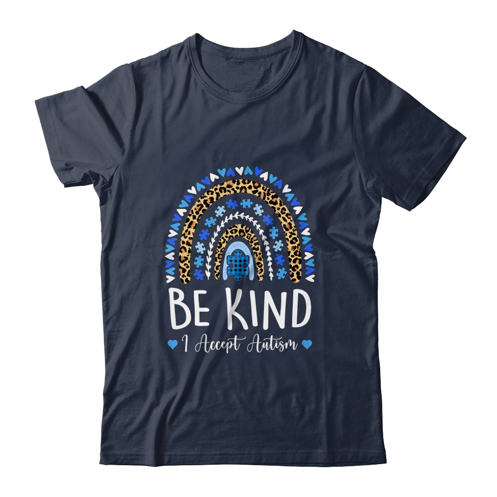 Be Kind Autism Awareness Leopard Rainbow I Accept Autism Shirt & Hoodie | siriusteestore