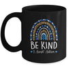 Be Kind Autism Awareness Leopard Rainbow I Accept Autism Mug | siriusteestore