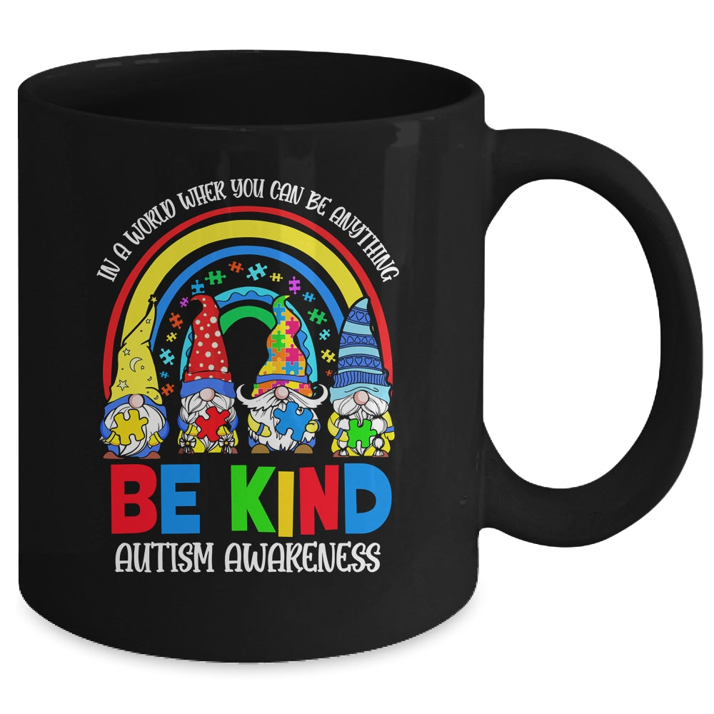 Be Kind Autism Awareness Month Rainbow Gnomes Puzzle Mug | siriusteestore