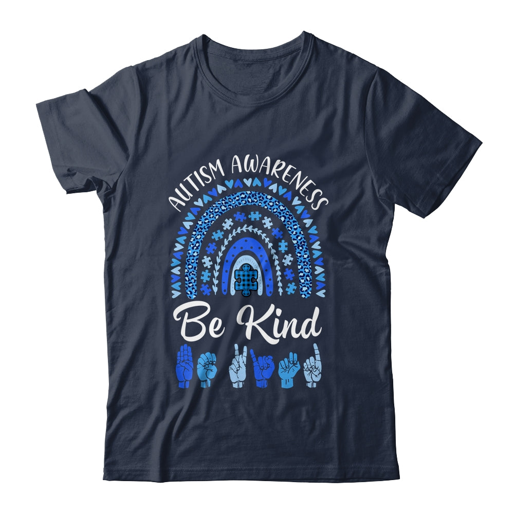 Be Kind Autism Awareness Rainbow Women Girls Leopard Shirt & Hoodie | siriusteestore