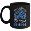 Be Kind Autism Awareness Rainbow Women Girls Leopard Mug | siriusteestore