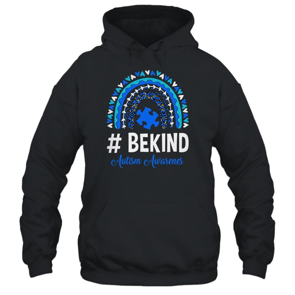Be Kind Autism Awareness Women Girls Leopard Rainbow Shirt & Hoodie | siriusteestore