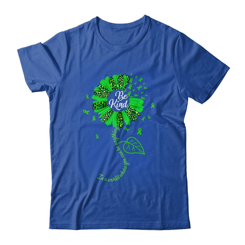 Be Kind Green Ribbon Sunflower Mental Health Awareness Shirt & Tank Top | siriusteestore