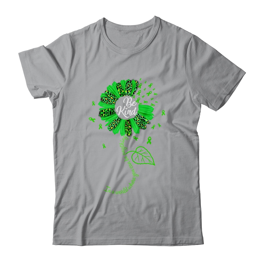 Be Kind Green Ribbon Sunflower Mental Health Awareness Shirt & Tank Top | siriusteestore