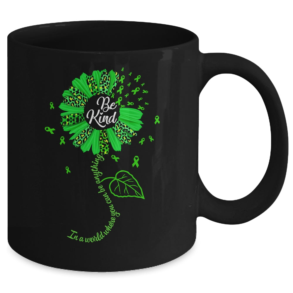 Be Kind Green Ribbon Sunflower Mental Health Awareness Mug | siriusteestore