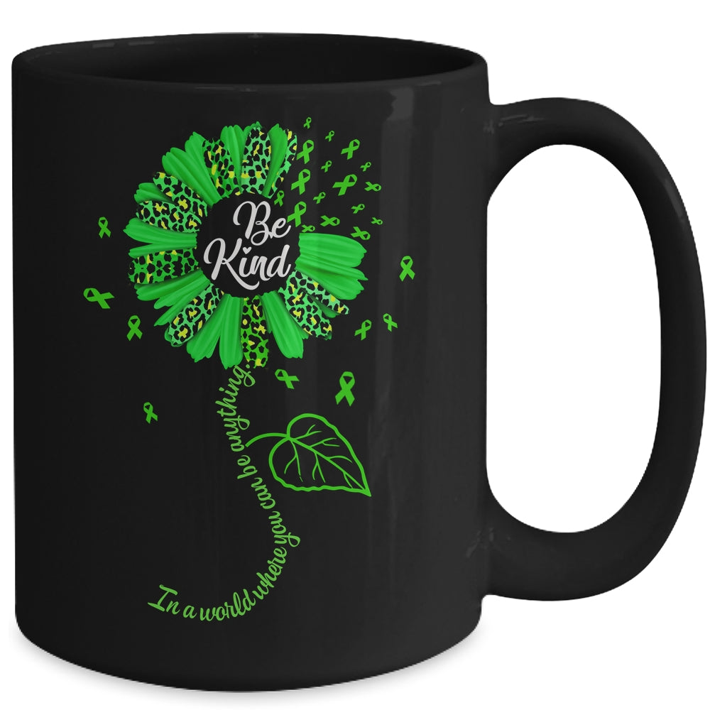Be Kind Green Ribbon Sunflower Mental Health Awareness Mug | siriusteestore