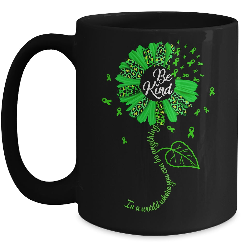 Be Kind Green Ribbon Sunflower Mental Health Awareness Mug | siriusteestore
