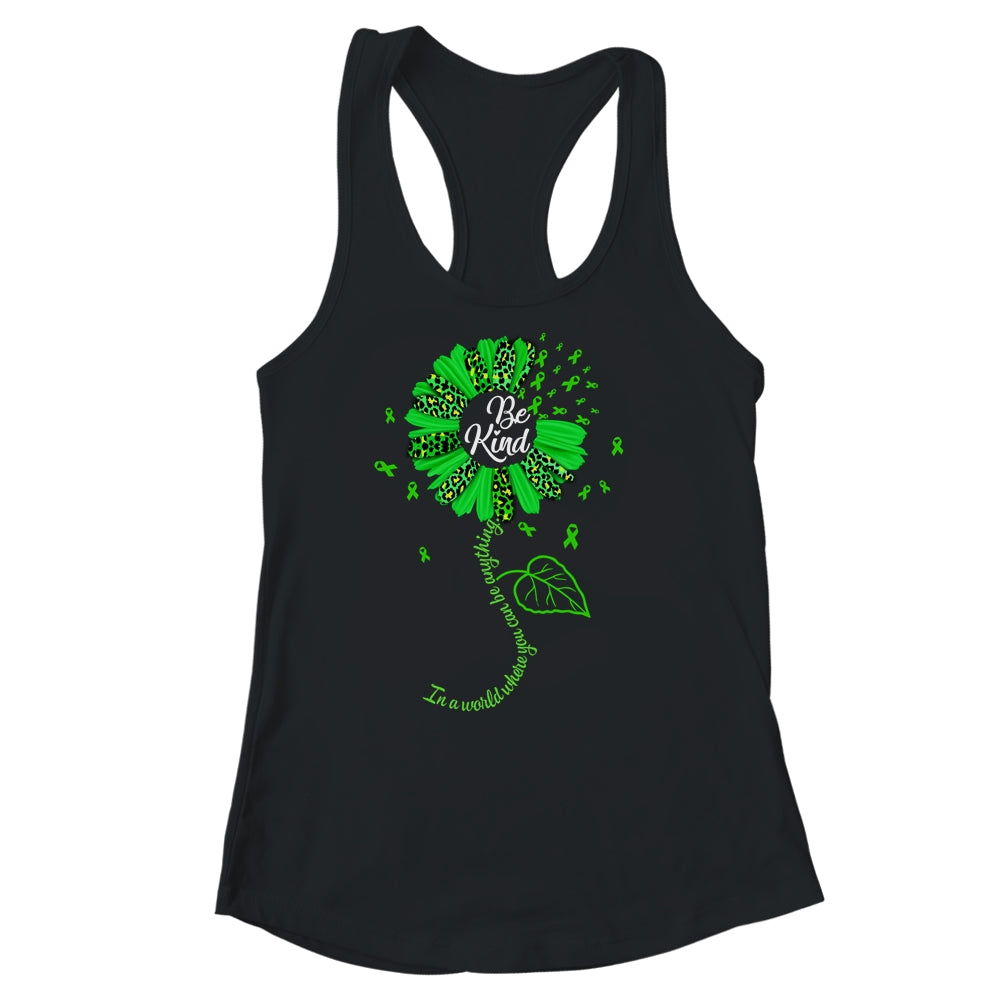 Be Kind Green Ribbon Sunflower Mental Health Awareness Shirt & Tank Top | siriusteestore