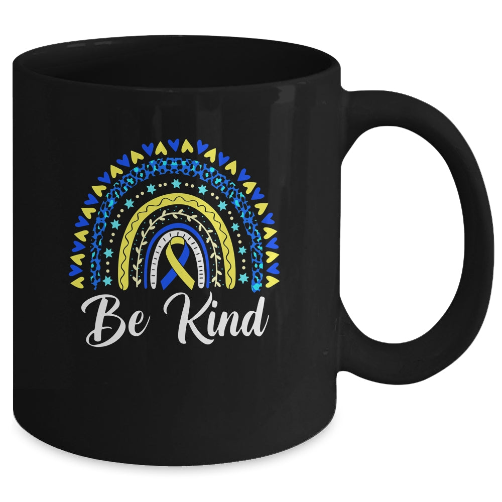 Be Kind Rainbow World Down Syndrome Awareness Day Mug | siriusteestore