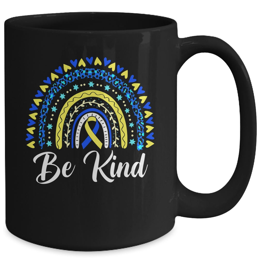 Be Kind Rainbow World Down Syndrome Awareness Day Mug | siriusteestore
