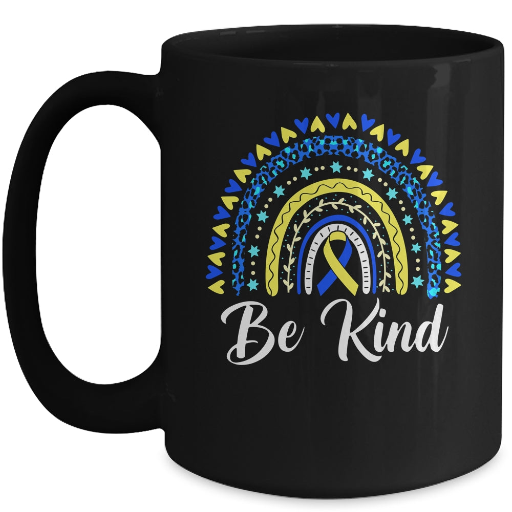 Be Kind Rainbow World Down Syndrome Awareness Day Mug | siriusteestore